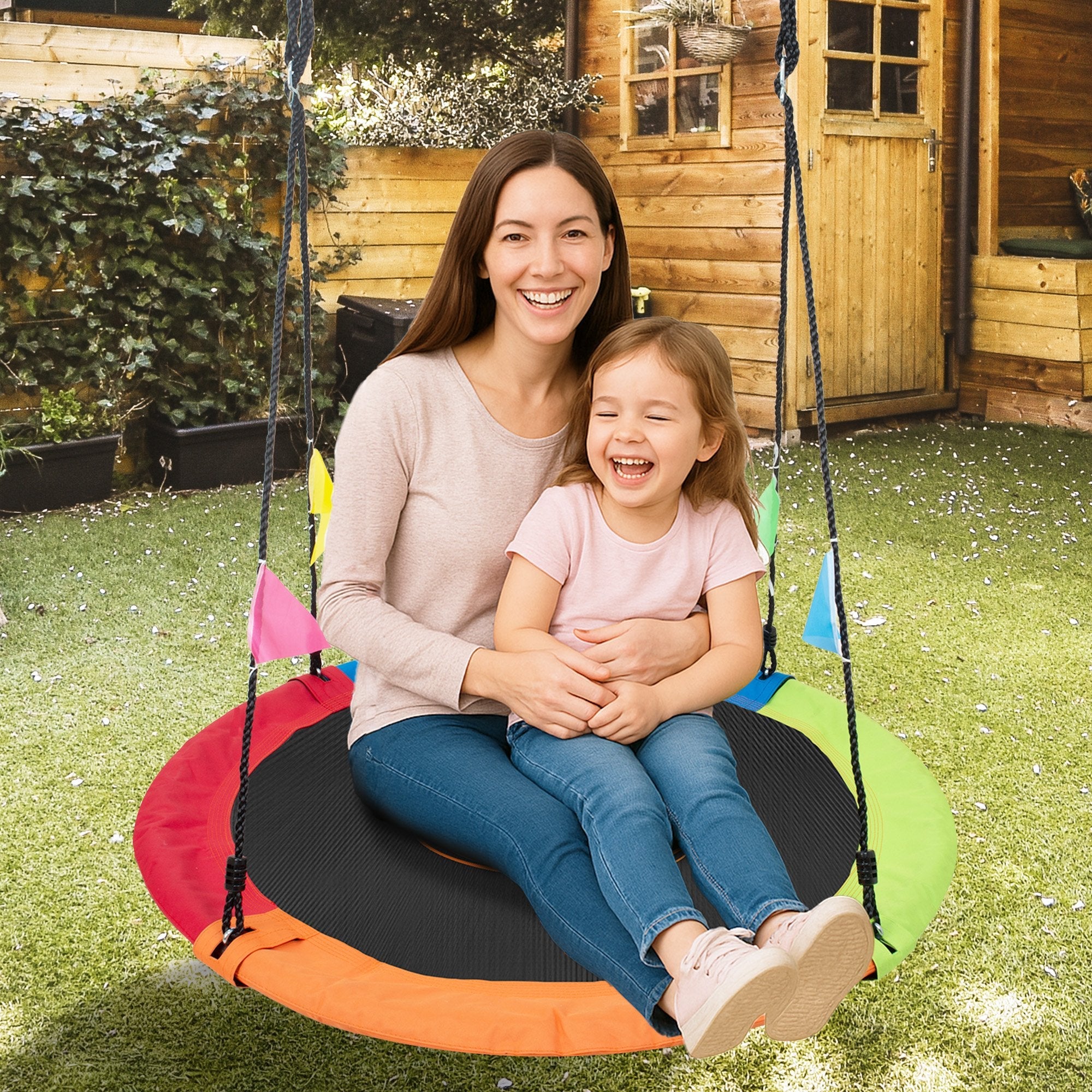 Kahuna Kids 1.2m Tree Saucer Swing Set Round 400kg With Straps Capacity Outdoor for kids outdoor play - PlayScapes Australia