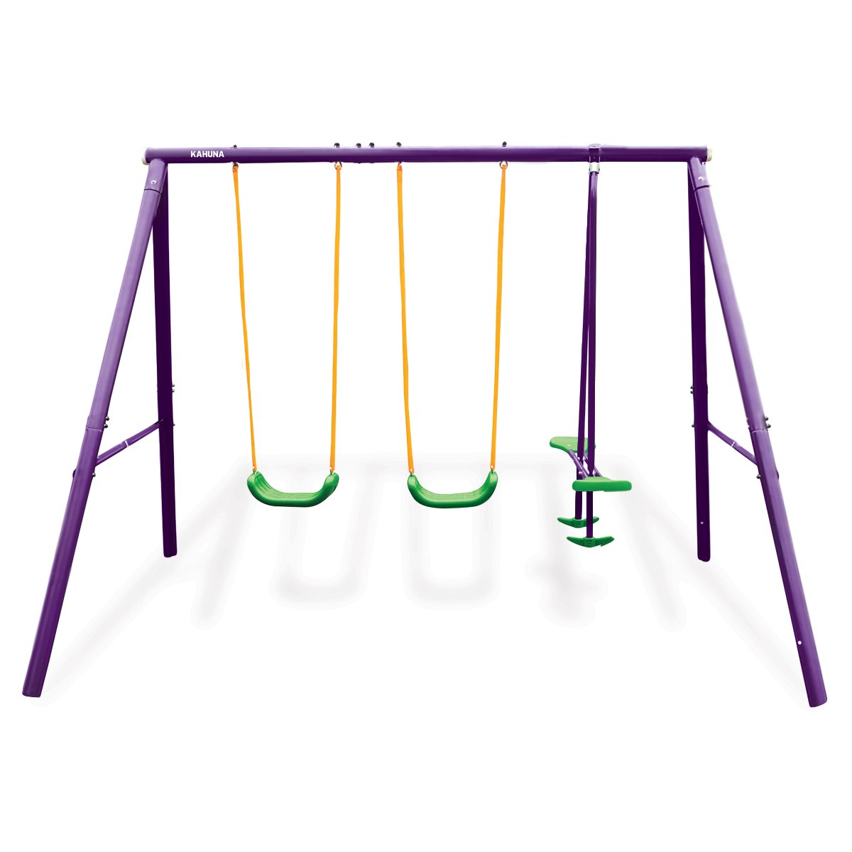 Kahuna Kids 4 - Seater Swing Set Purple Green for kids outdoor play - PlayScapes Australia