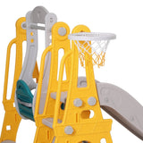 Keezi 3 - in - 1 Kids Slide & Swing Set with Basketball Hoop – Adjustable Height 140cm – Green for kids outdoor play - PlayScapes Australia