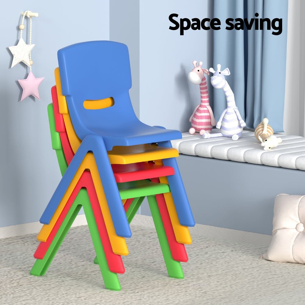 Keezi 5PCS Kids Table and Chairs Set Children Study Desk Furniture Plastic 4 Chairs for kids outdoor play - PlayScapes Australia