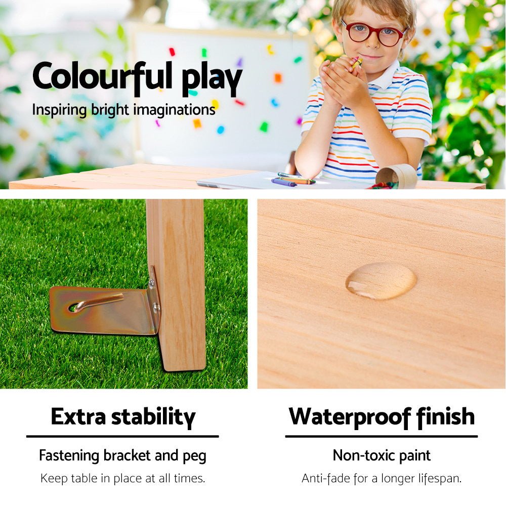 Keezi Kids Outdoor Table and Chairs Picnic Bench Set Children Wooden for kids outdoor play - PlayScapes Australia