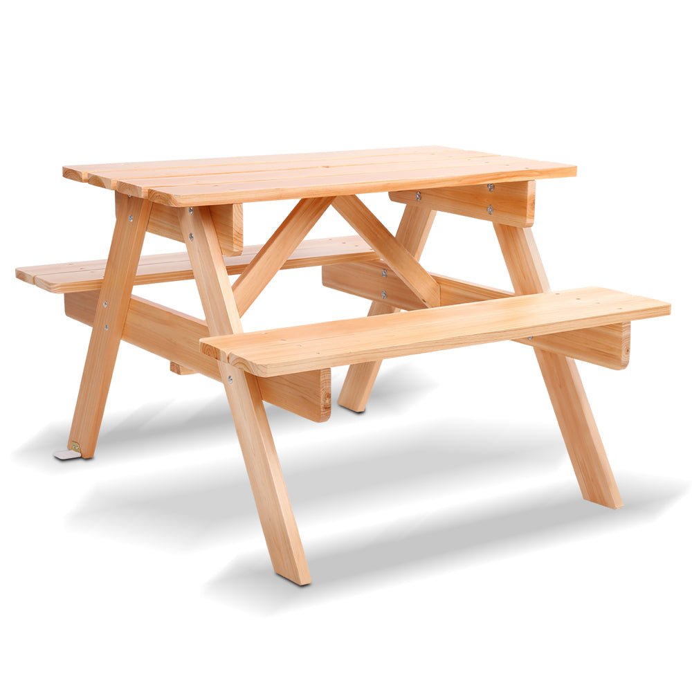 Keezi Kids Outdoor Table and Chairs Picnic Bench Set Children Wooden for kids outdoor play - PlayScapes Australia