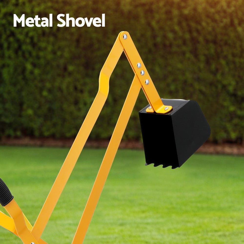 Keezi Kids Ride On Car Digger Bulldozer Sandpit Play Toys Rotate Seat Yellow for kids outdoor play - PlayScapes Australia