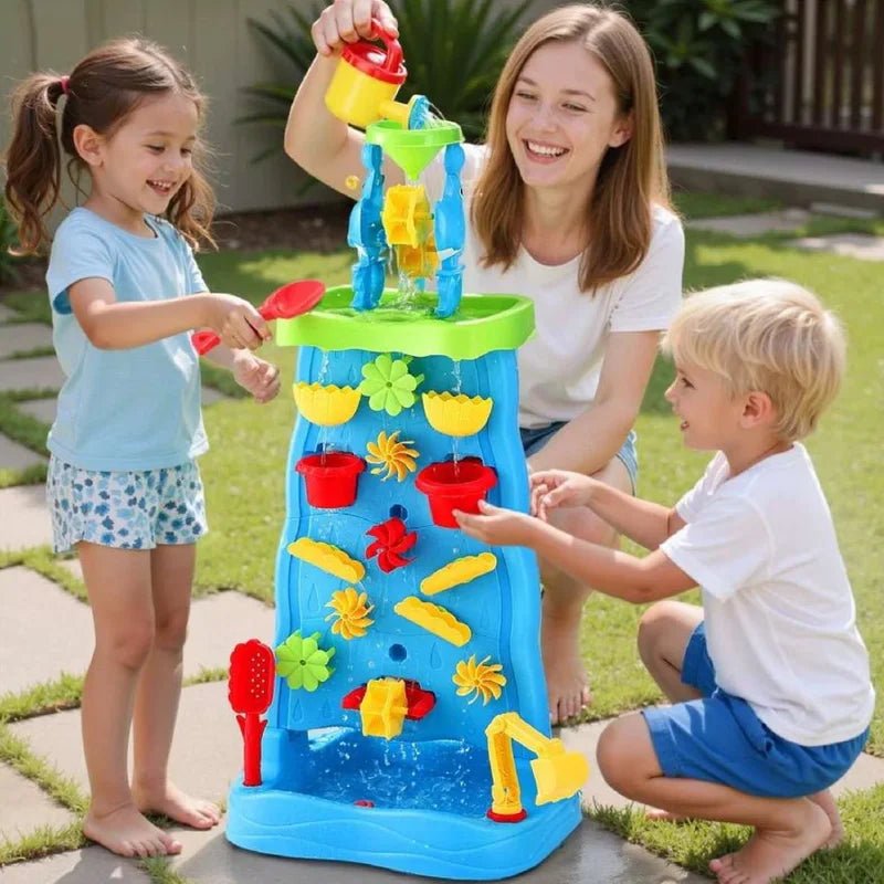 Keezi Kids Sand and Water Table Waterfall Wall Sandpit Toys Beach Shovel for kids outdoor play - PlayScapes Australia
