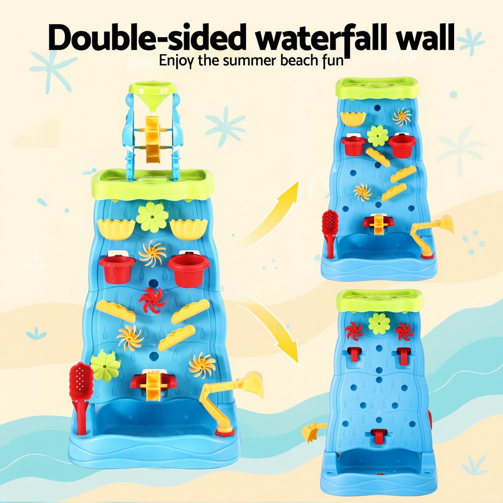 Keezi Kids Sand and Water Table Waterfall Wall Sandpit Toys Beach Shovel for kids outdoor play - PlayScapes Australia