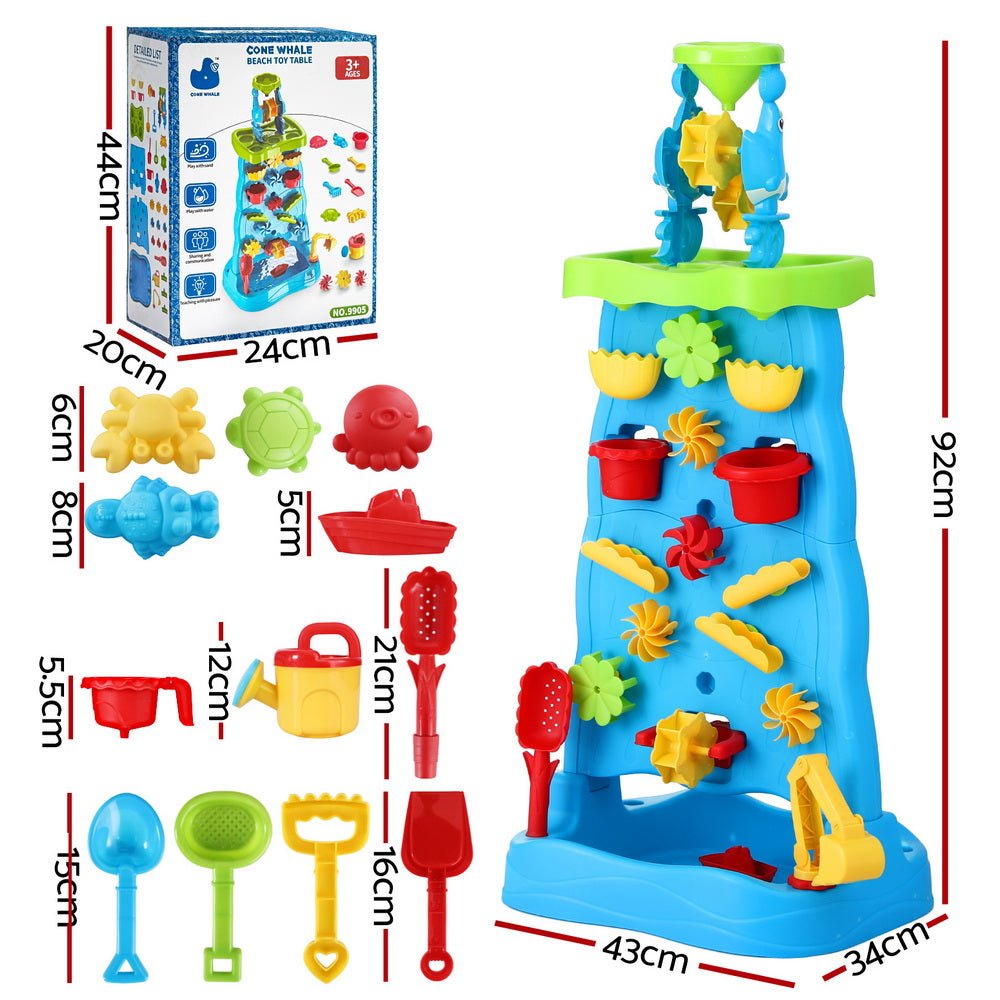 Keezi Kids Sand and Water Table Waterfall Wall Sandpit Toys Beach Shovel for kids outdoor play - PlayScapes Australia