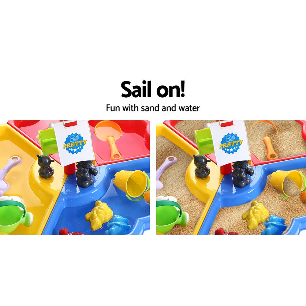 Keezi Kids Sandpit Pretend Play Set Outdoor Sand Water Table Beach Toy for kids outdoor play - PlayScapes Australia