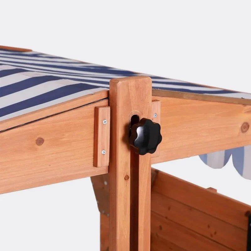 Keezi Kids Sandpit Wooden Canopy Sandbox With Cover Funnel Outdoor Toys 110cm for kids outdoor play - PlayScapes Australia