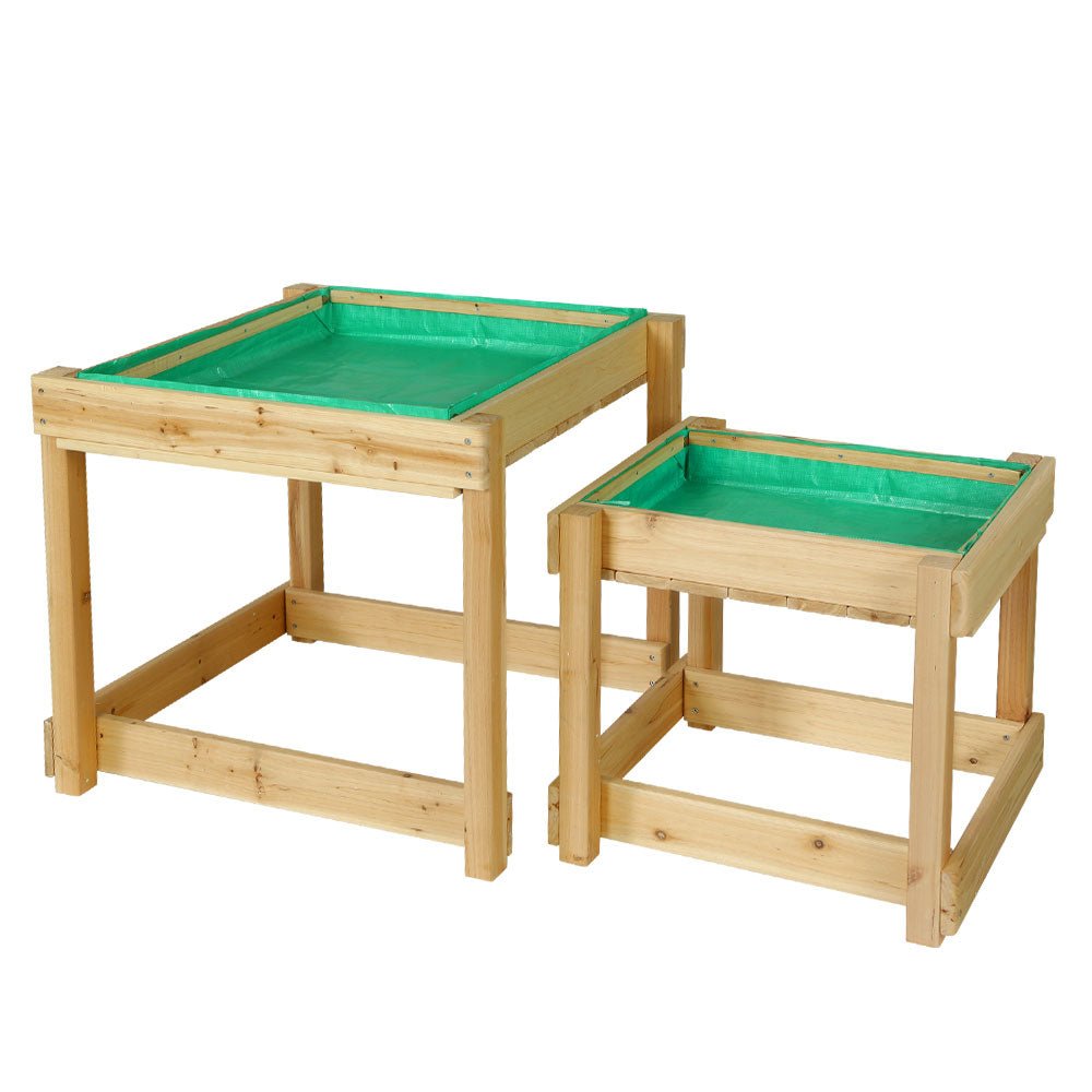 Keezi Kids Sandpit Wooden Sandbox Sand Pit Water Table Outdoor Toys 101cm for kids outdoor play - PlayScapes Australia
