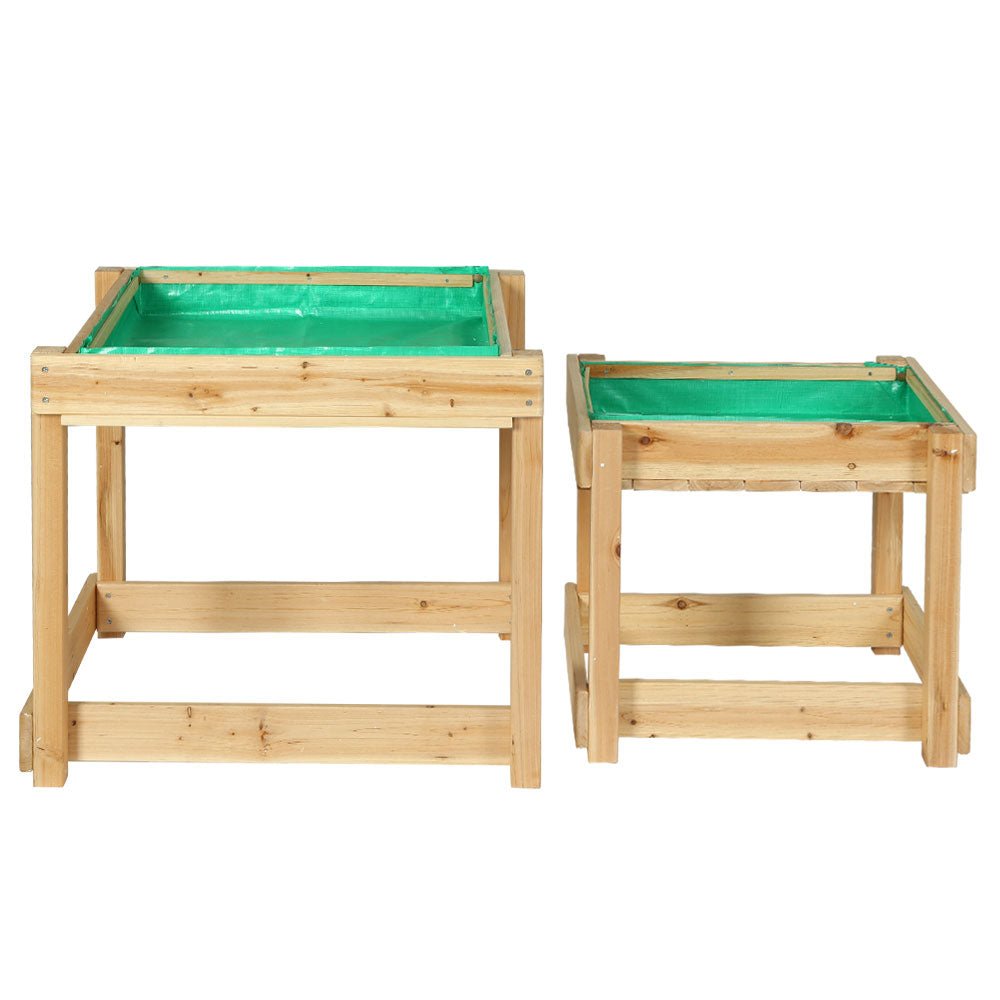 Keezi Kids Sandpit Wooden Sandbox Sand Pit Water Table Outdoor Toys 101cm for kids outdoor play - PlayScapes Australia
