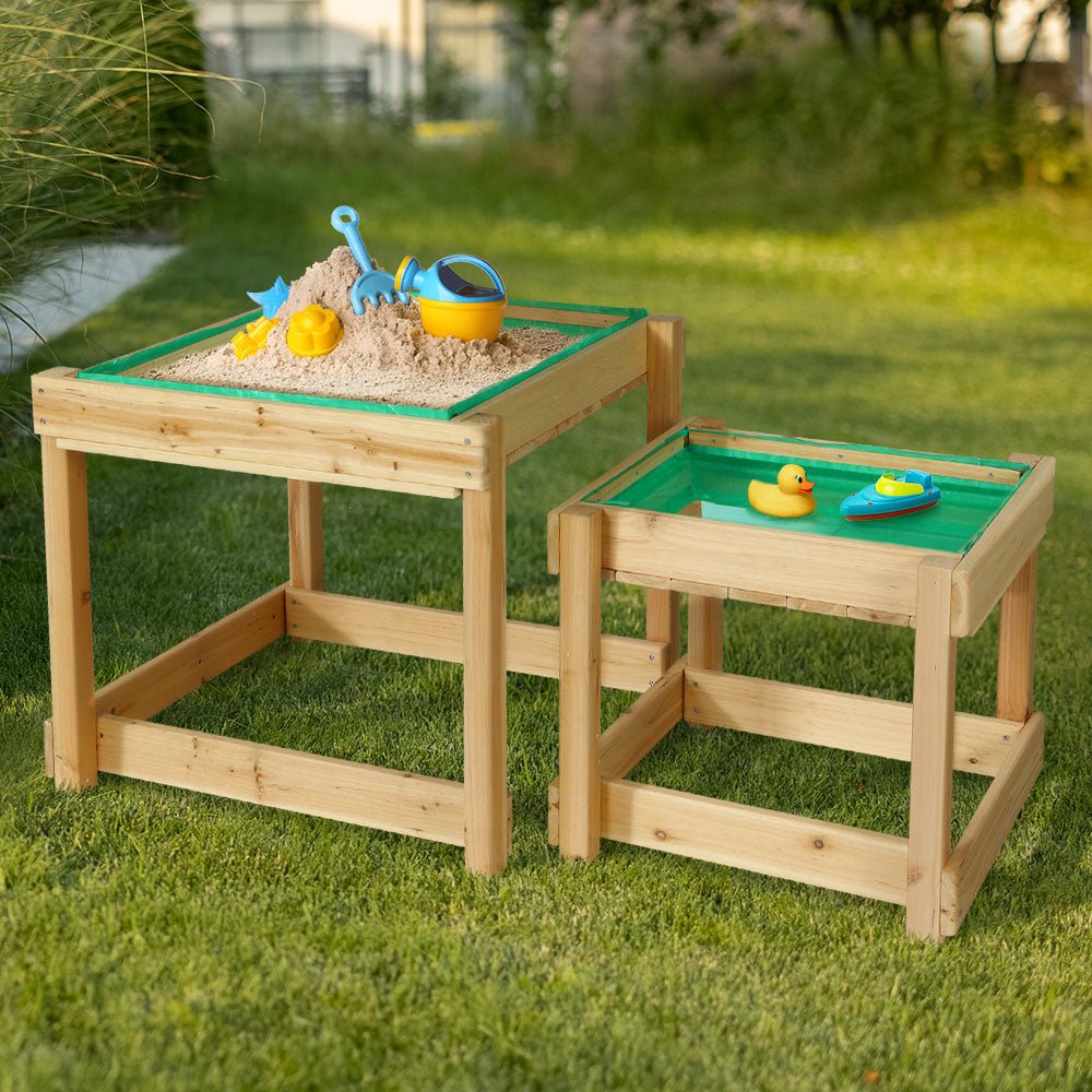 Keezi Kids Sandpit Wooden Sandbox Sand Pit Water Table Outdoor Toys 101cm for kids outdoor play - PlayScapes Australia
