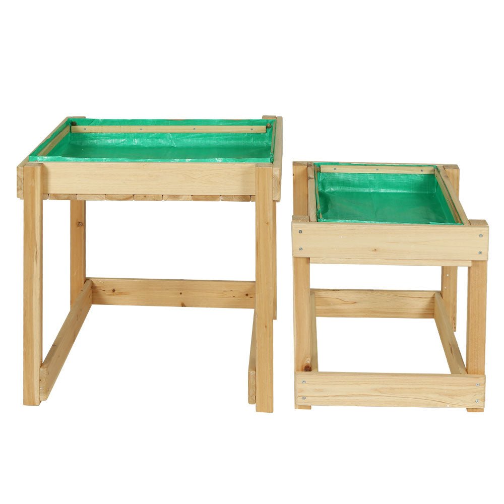 Keezi Kids Sandpit Wooden Sandbox Sand Pit Water Table Outdoor Toys 101cm for kids outdoor play - PlayScapes Australia