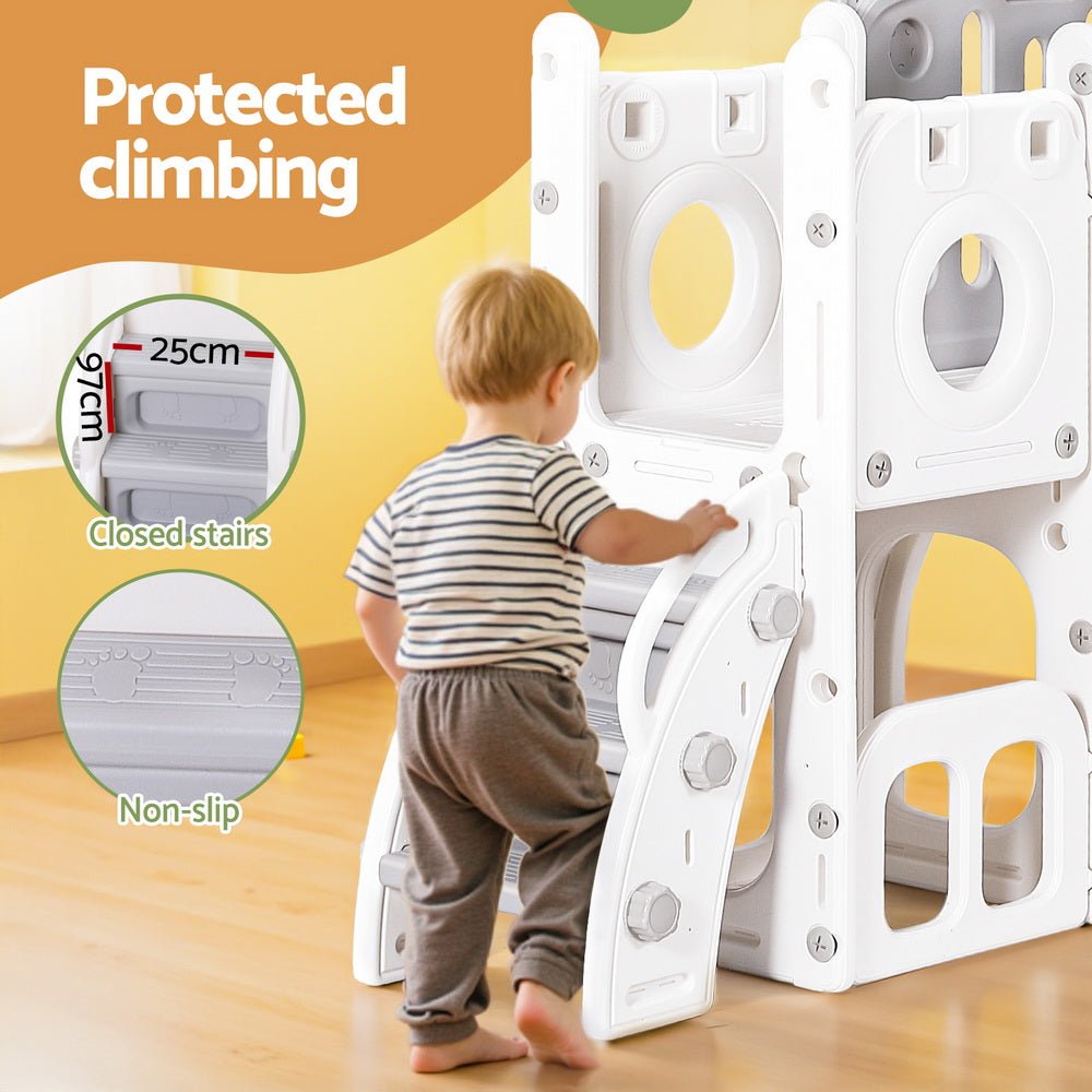 Keezi Kids Slide Swing Set Ball Hoop Rings Football Outdoor Toys for kids outdoor play - PlayScapes Australia