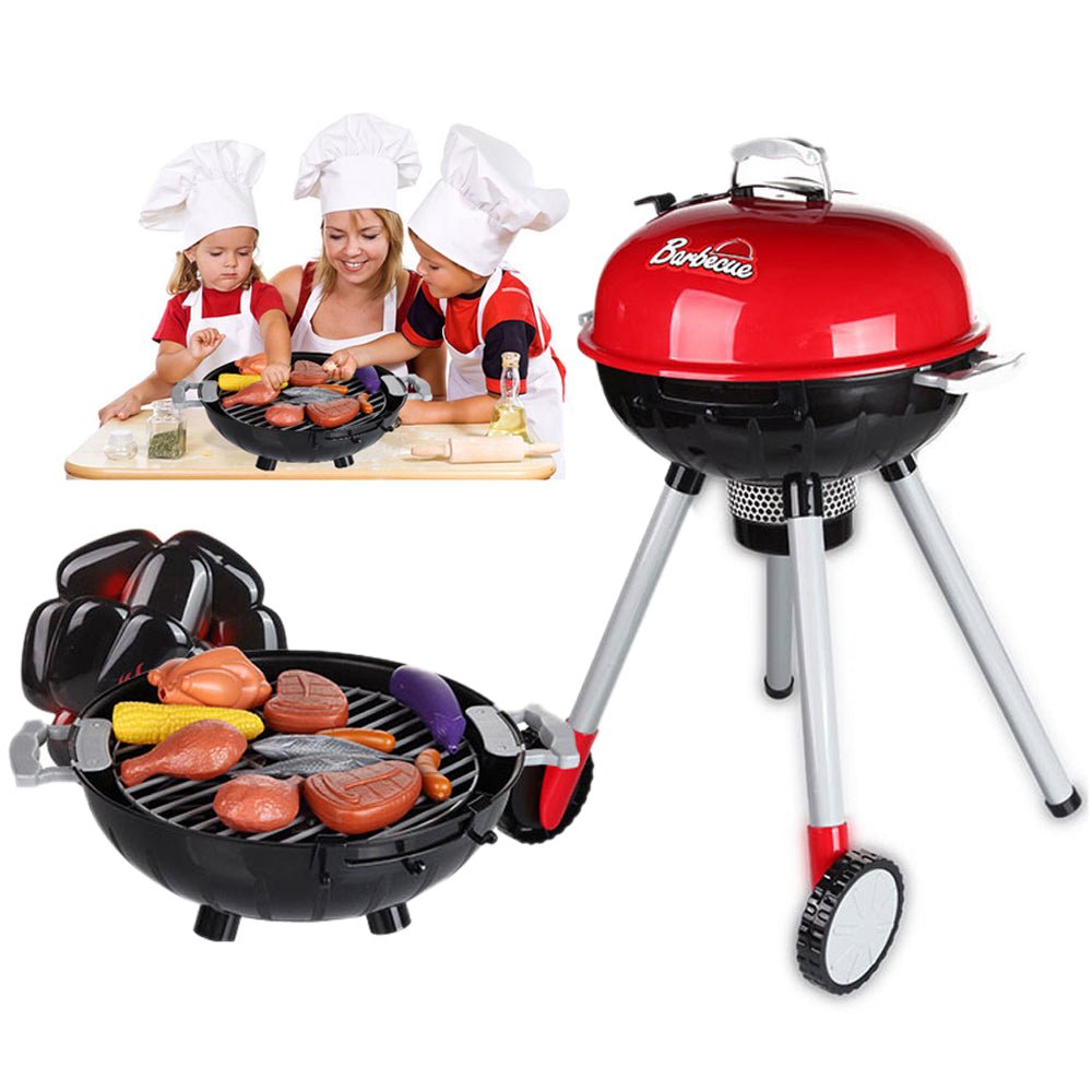 Kids BBQ Pretend Play Cooking Set Sausages Utensils Barbecue Grill Toy Cooker for kids outdoor play - PlayScapes Australia