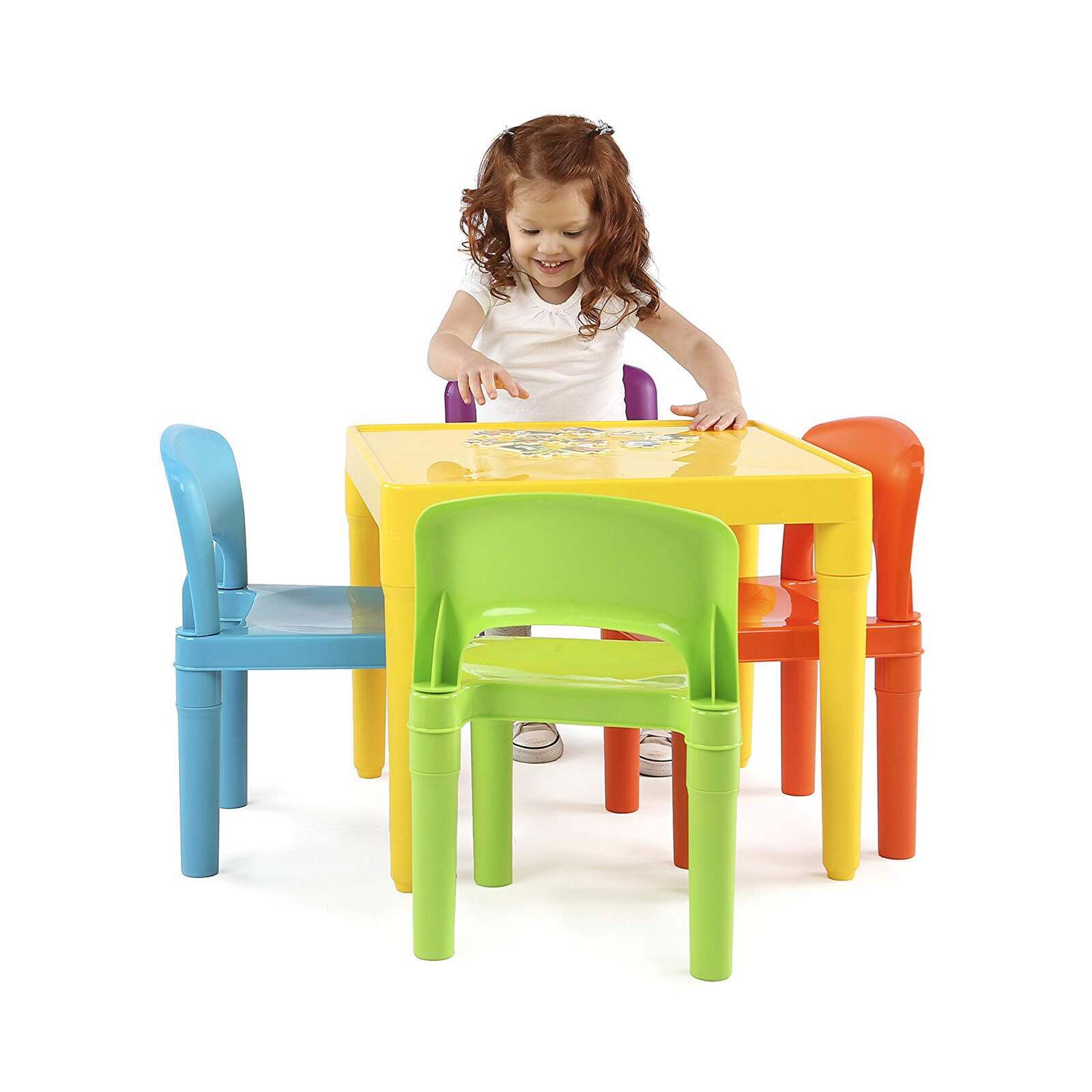 Kids Plastic 5 - Piece Table & 4 Chairs Set (Multicoloured) for kids outdoor play - PlayScapes Australia
