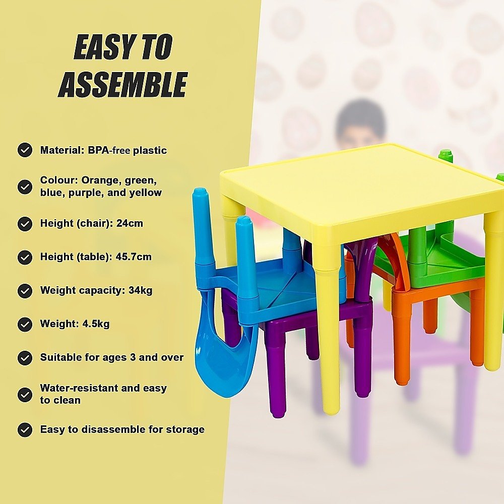 Kids Table and Chairs Play Set Toddler Child Toy Activity Furniture In - Outdoor for kids outdoor play - PlayScapes Australia