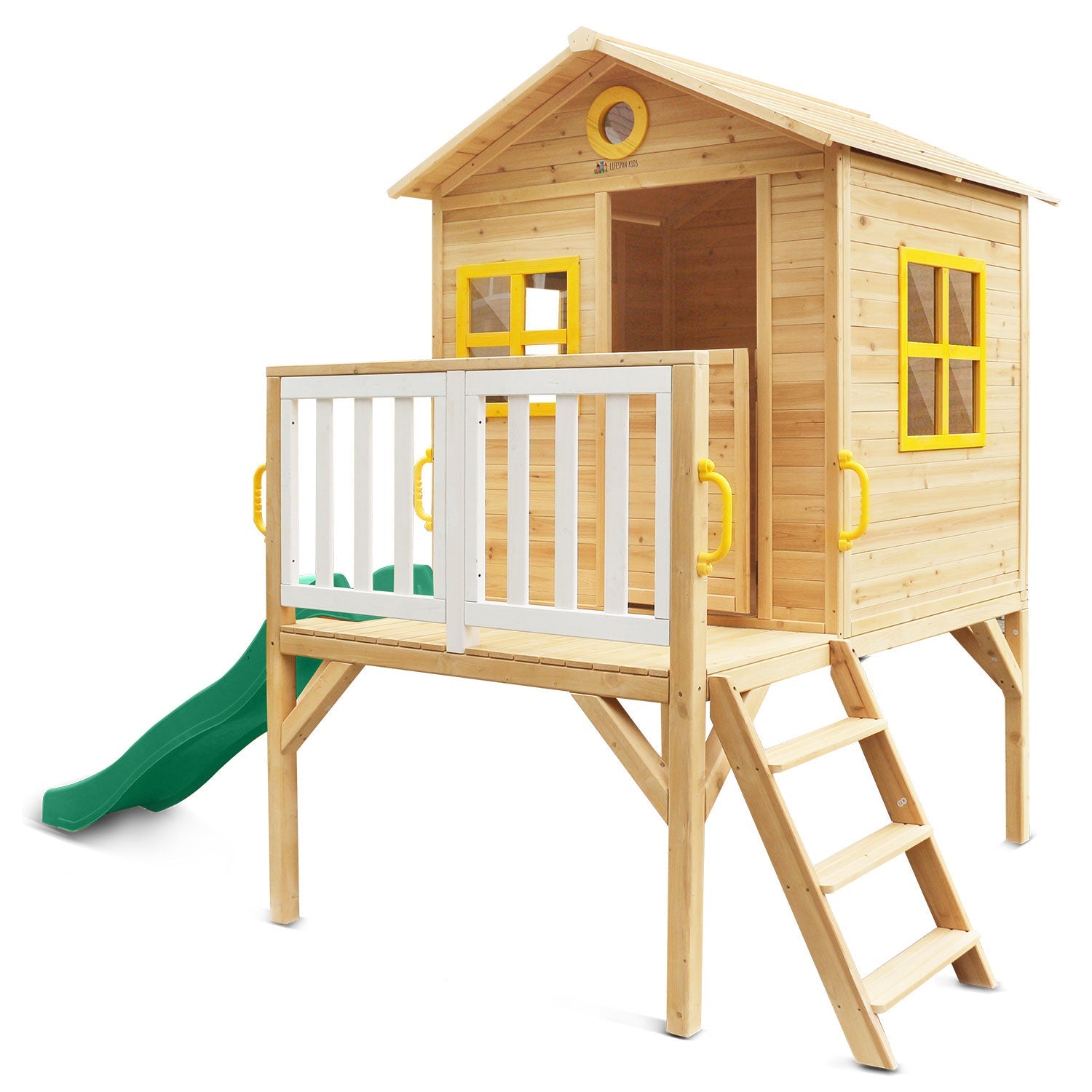 Lifespan Kids Archie Cubby House with Green Slide for kids outdoor play - PlayScapes Australia