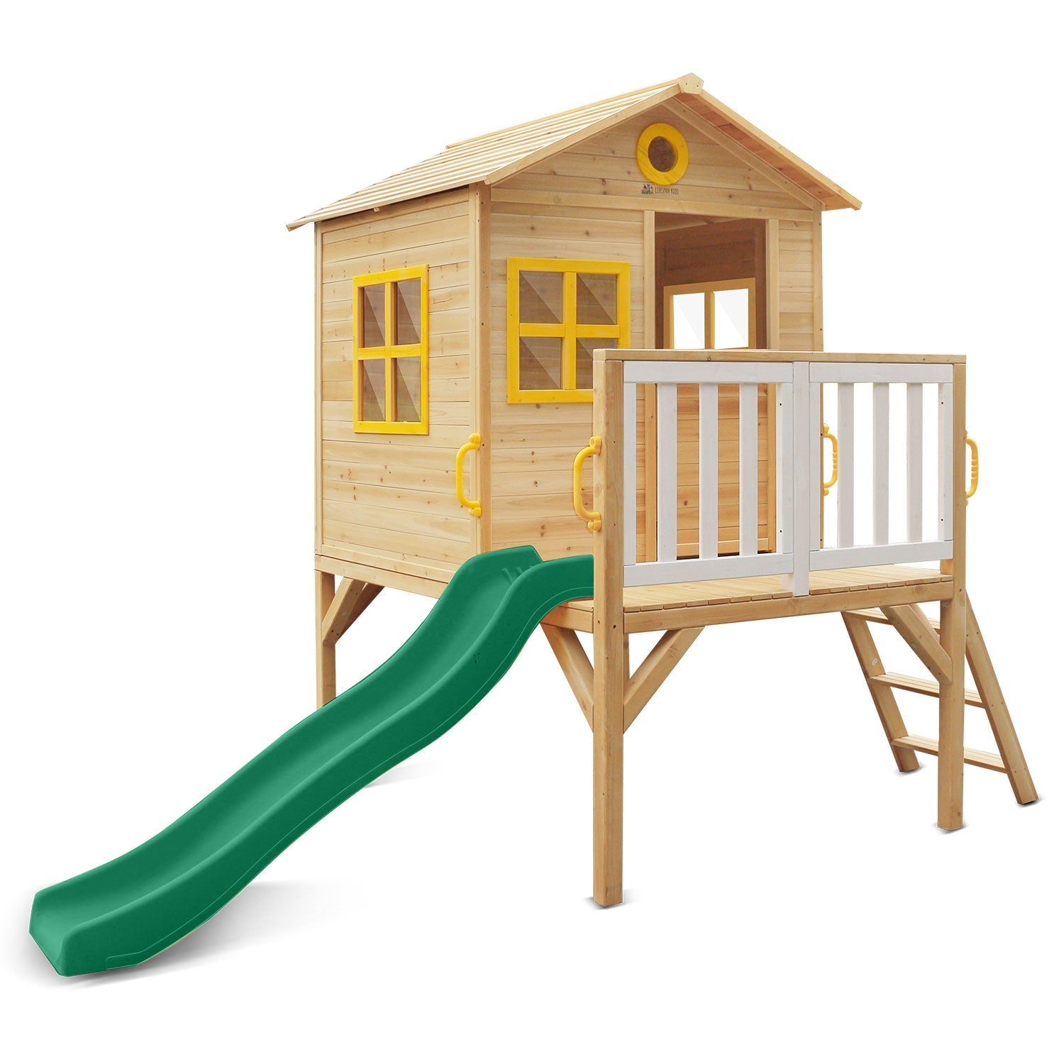 Lifespan Kids Archie Cubby House with Green Slide for kids outdoor play - PlayScapes Australia
