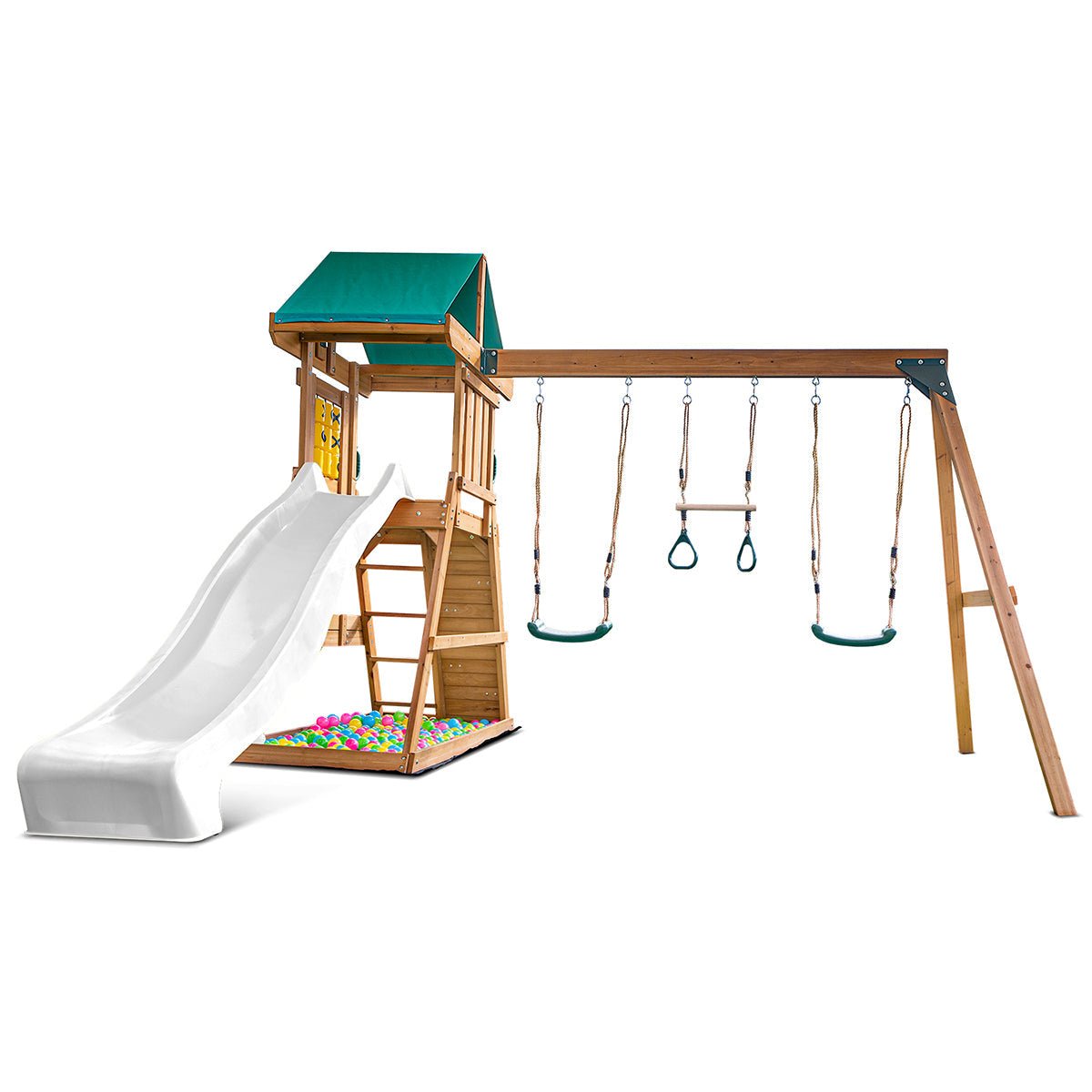 Lifespan Kids Birmingham Swing Set & Play Centre with 2.2m Slide (White) for kids outdoor play - PlayScapes Australia