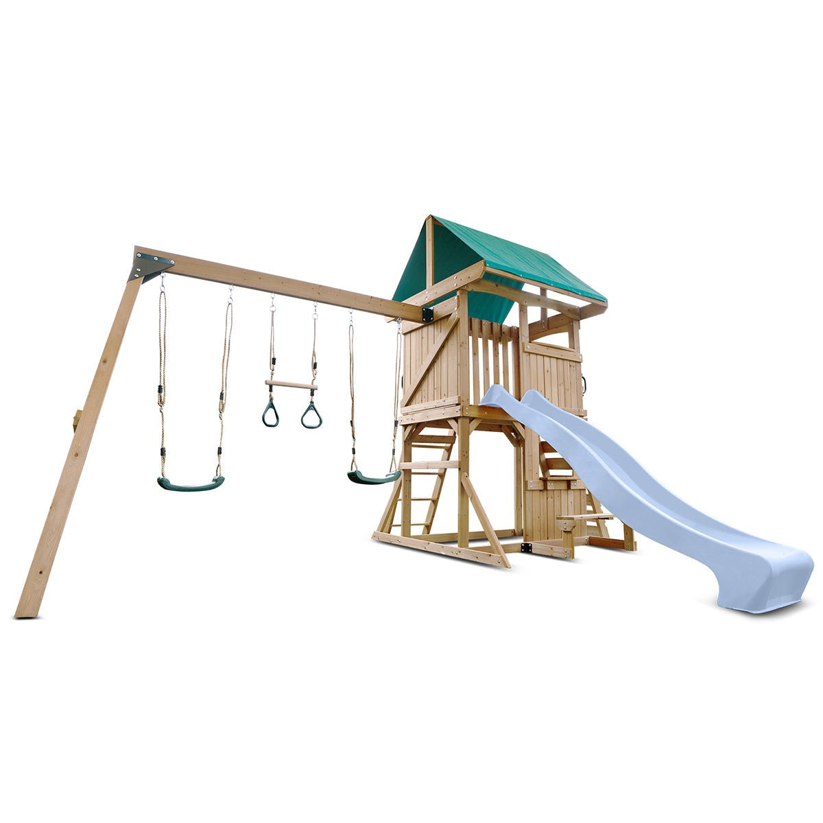 Lifespan Kids Carindale Swing Set & Play Centre with 2.2m Slide (Pastel Blue) for kids outdoor play - PlayScapes Australia