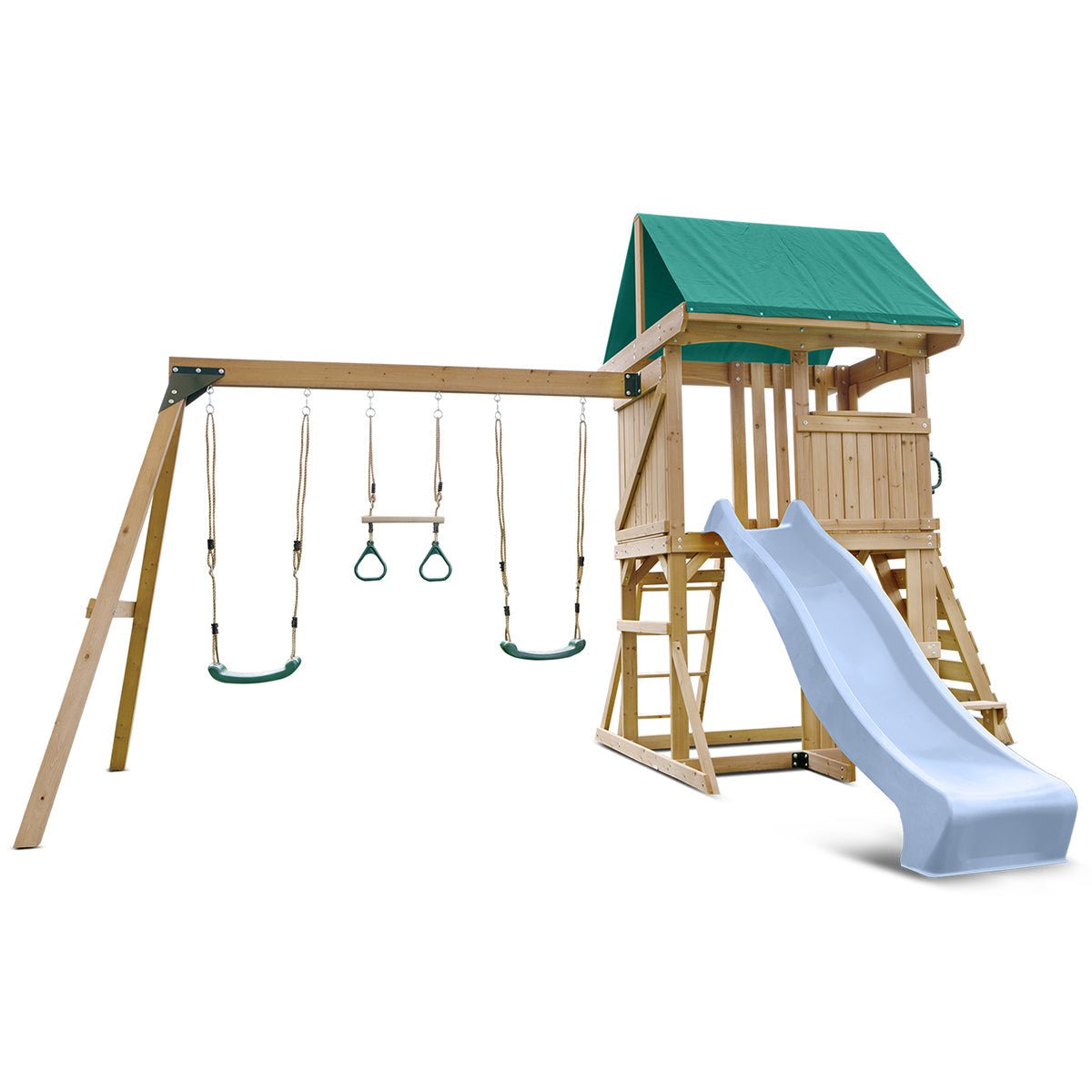 Lifespan Kids Carindale Swing Set & Play Centre with 2.2m Slide (Pastel Blue) for kids outdoor play - PlayScapes Australia