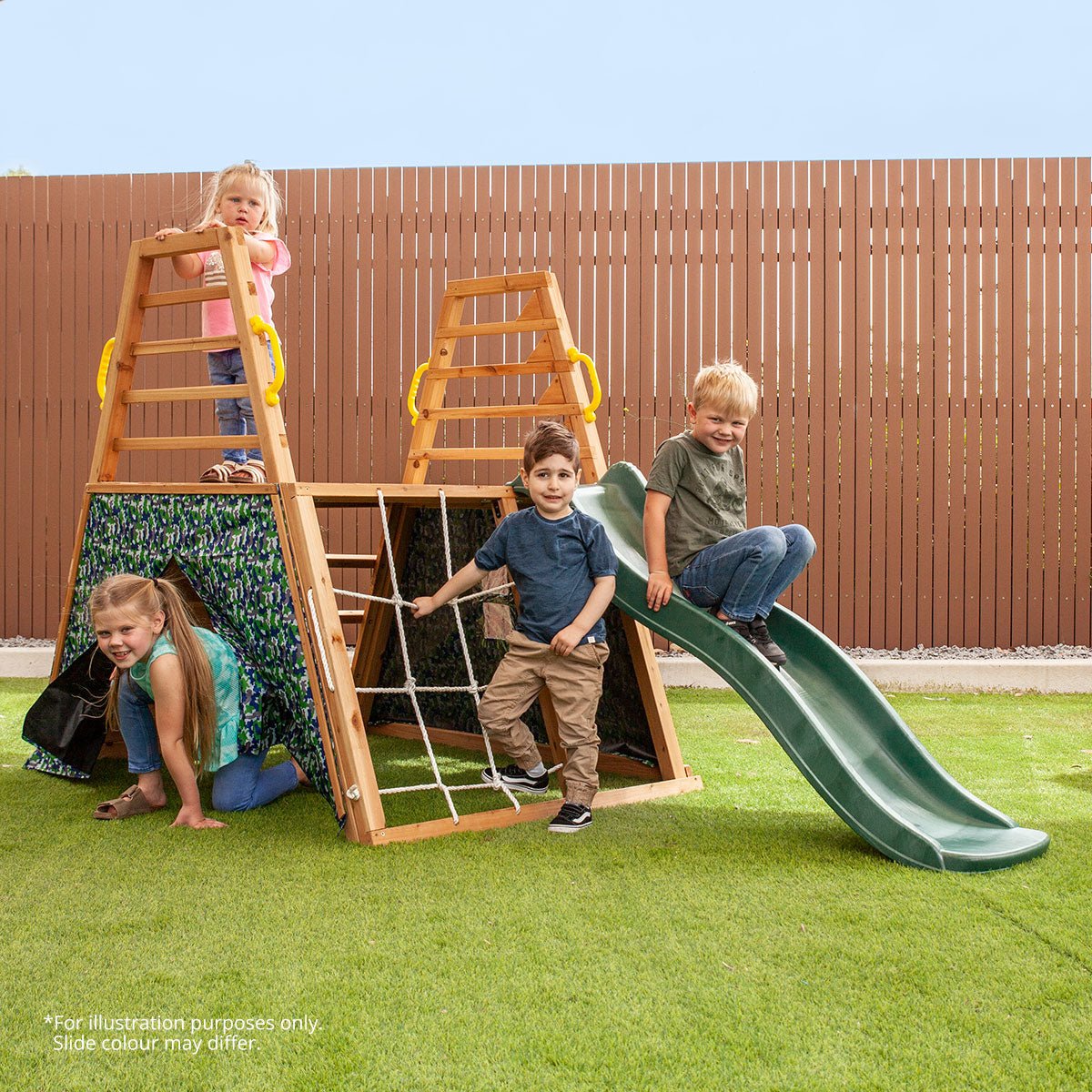 Lifespan Kids Cooper Climb & 1.8m Slide (Blue) for kids outdoor play - PlayScapes Australia