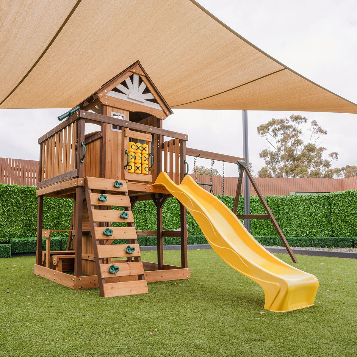 Lifespan Kids Coventry Swing Set & Play Centre with 2.2m Slide (Yellow) for kids outdoor play - PlayScapes Australia