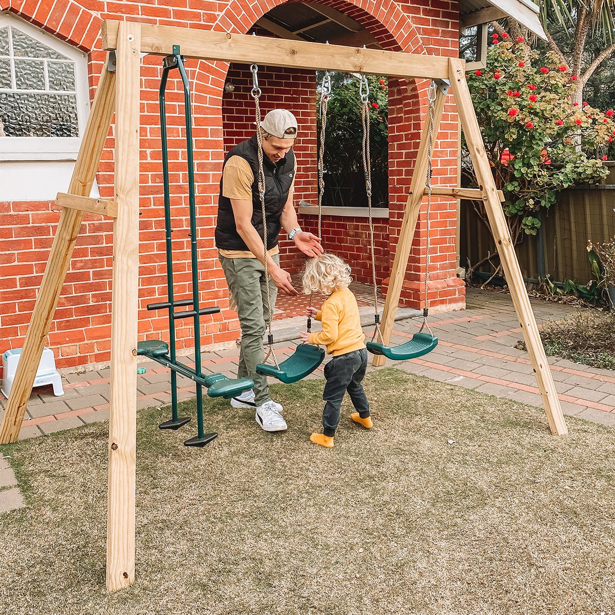 Lifespan Kids Forde 2 Double Swing & Glider for kids outdoor play - PlayScapes Australia