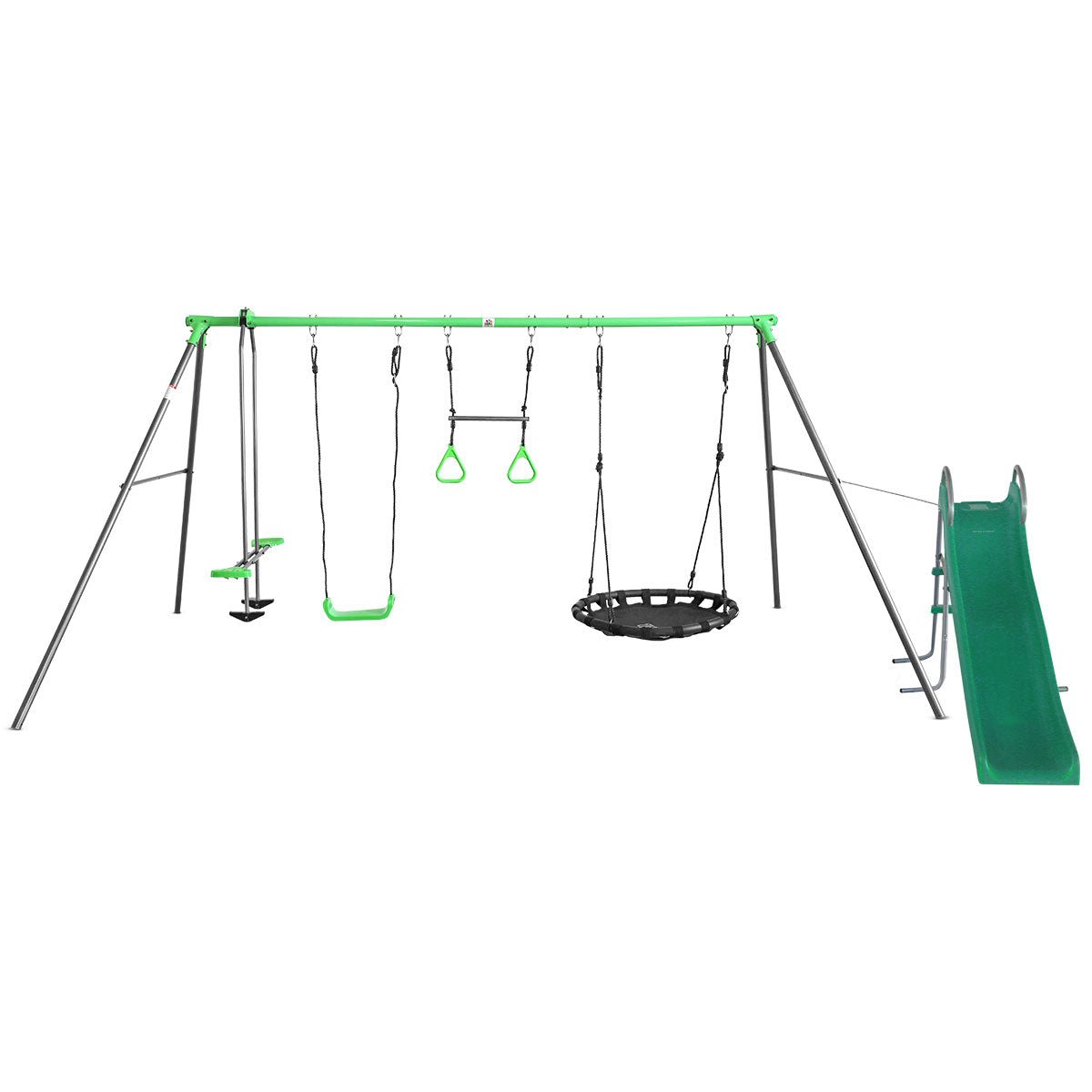 Lifespan Kids Lynx 4 Station Swing Set with Slippery Slide for kids outdoor play - PlayScapes Australia