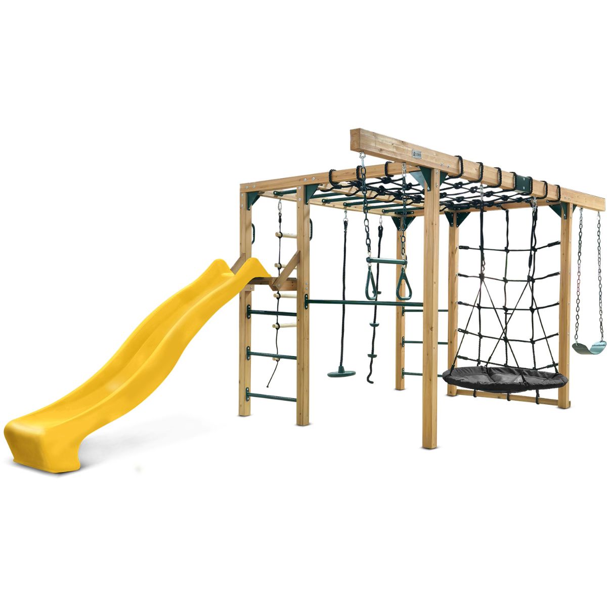 Lifespan Kids Orangutan Monkey Bars Jungle Gym Climbing Frame with 2.2m Slide (Yellow) for kids outdoor play - PlayScapes Australia