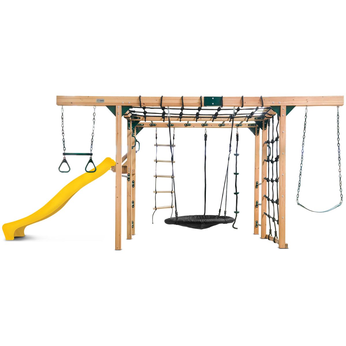 Lifespan Kids Orangutan Monkey Bars Jungle Gym Climbing Frame with 2.2m Slide (Yellow) for kids outdoor play - PlayScapes Australia