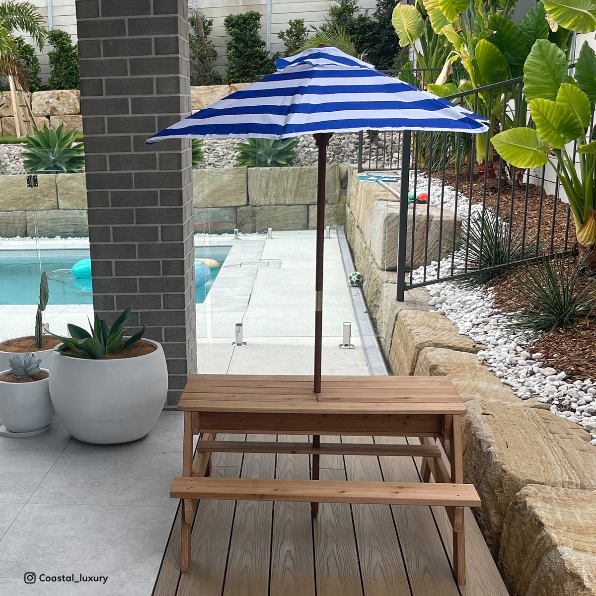 Lifespan Kids Sunrise Sand & Water Table with Umbrella for kids outdoor play - PlayScapes Australia