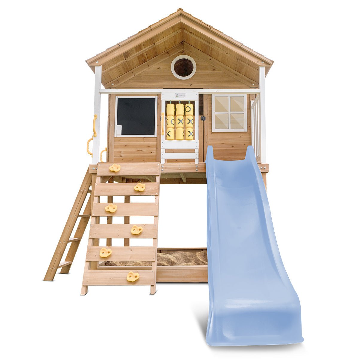 Lifespan Kids Warrigal Cubby House with 2.2m Slide (Pastel Blue) for kids outdoor play - PlayScapes Australia