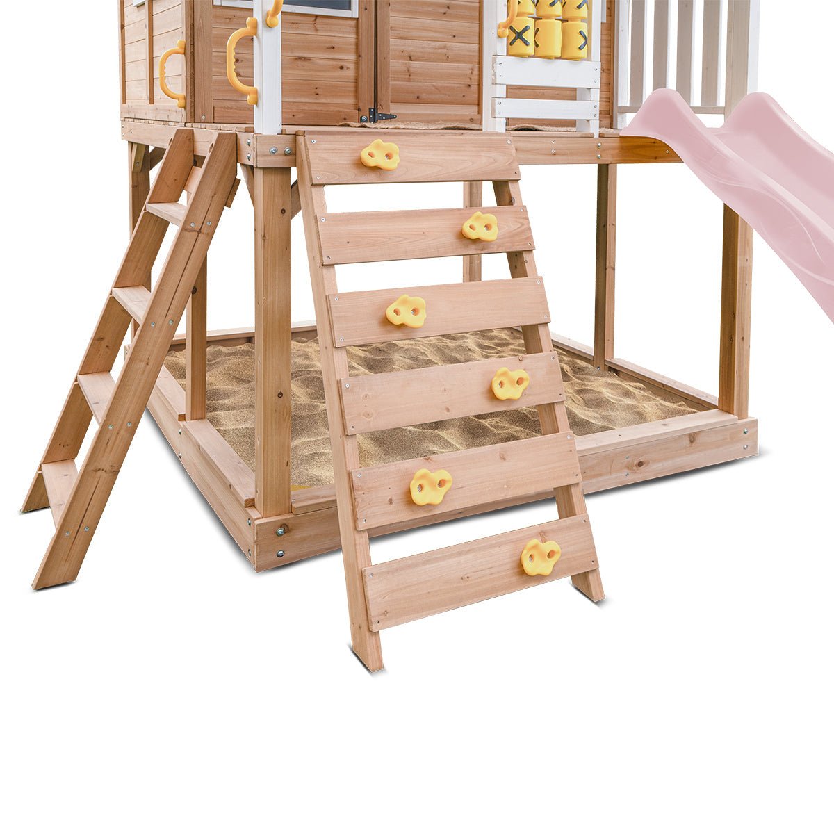 Lifespan Kids Warrigal Cubby House with 2.2m Slide (Pastel Pink) for kids outdoor play - PlayScapes Australia