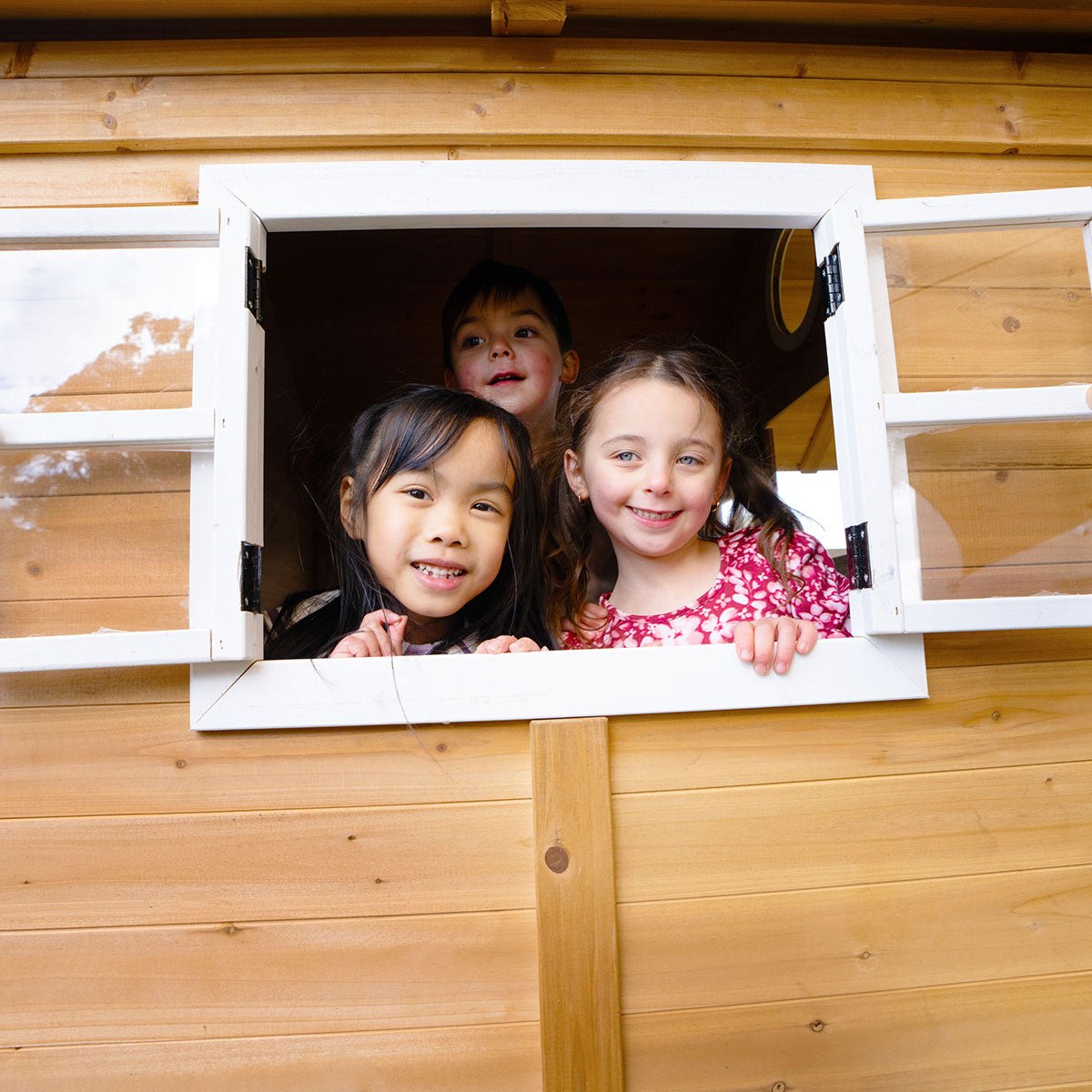 Lifespan Kids Warrigal Cubby House with 2.2m Slide (Pastel Pink) for kids outdoor play - PlayScapes Australia