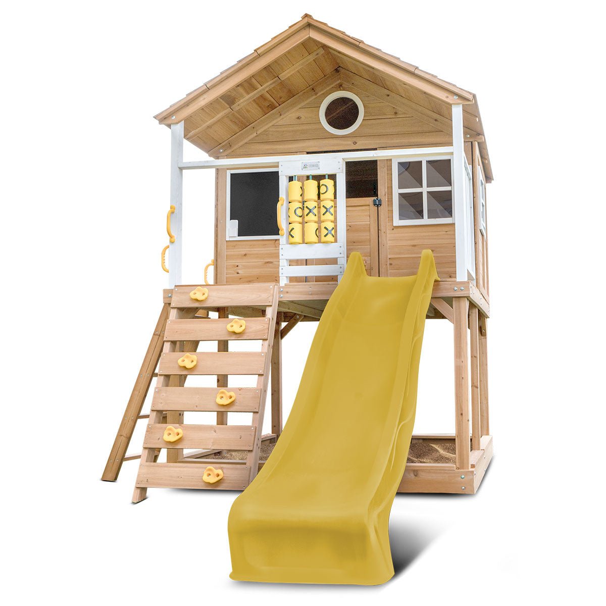 Lifespan Kids Warrigal Cubby House with 2.2m Slide (Yellow) for kids outdoor play - PlayScapes Australia