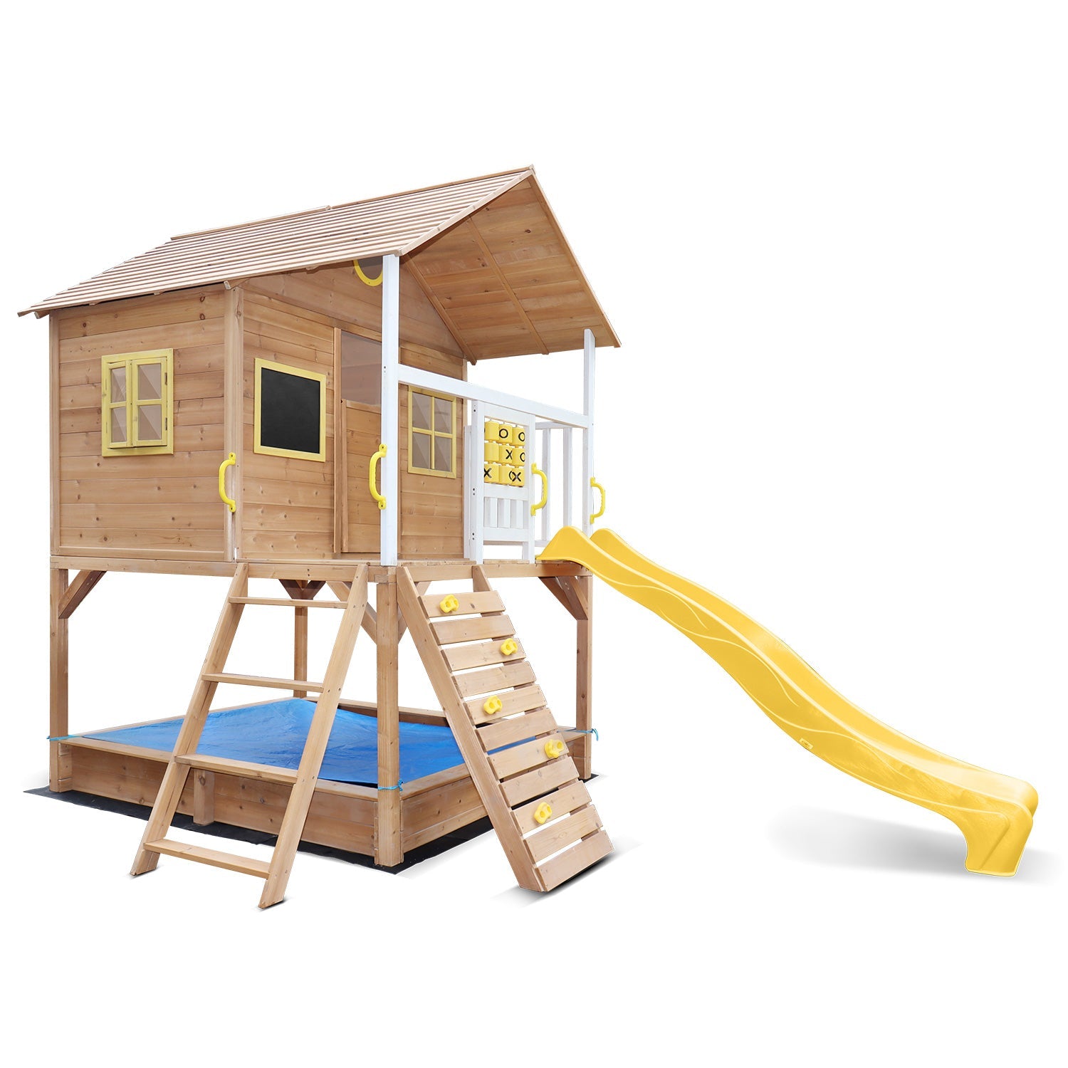 Lifespan Kids Warrigal Cubby House - Yellow Slide for kids outdoor play - PlayScapes Australia