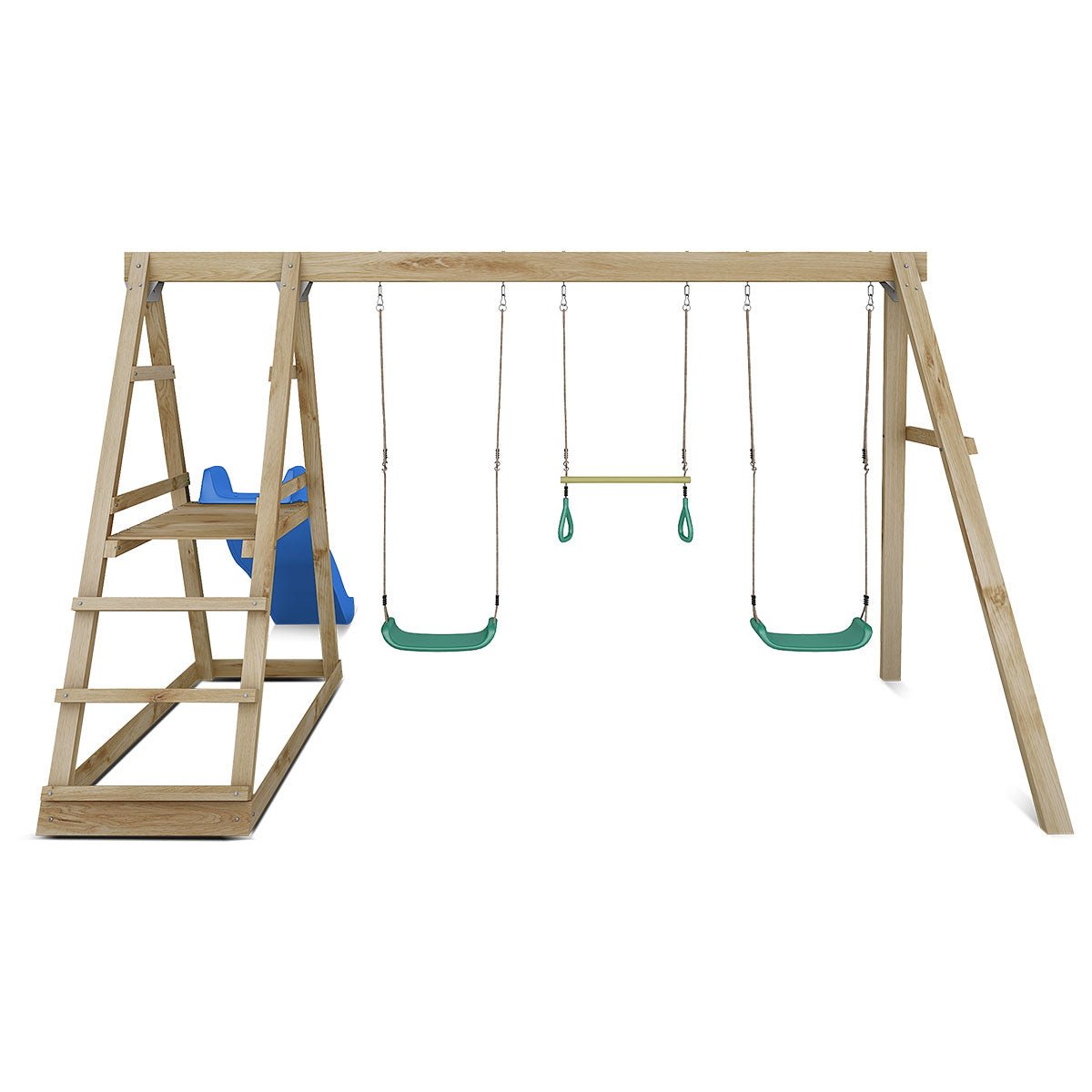 Lifespan Kids Winston Swing Set with Climb & 1.8m Slide (Blue) for kids outdoor play - PlayScapes Australia