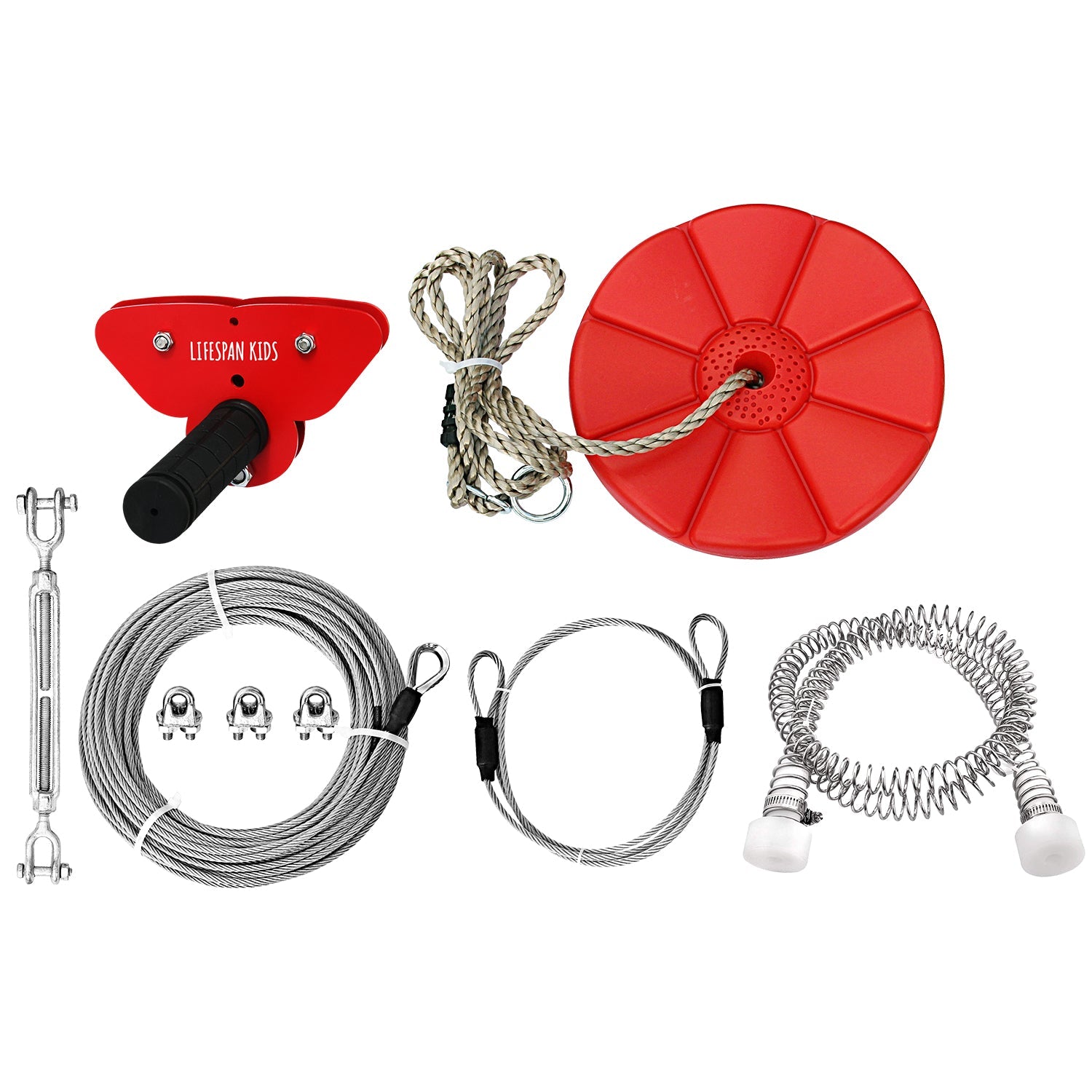 Lifespan Kids Woomera Flying Fox + Red Monkey Swing for kids outdoor play - PlayScapes Australia