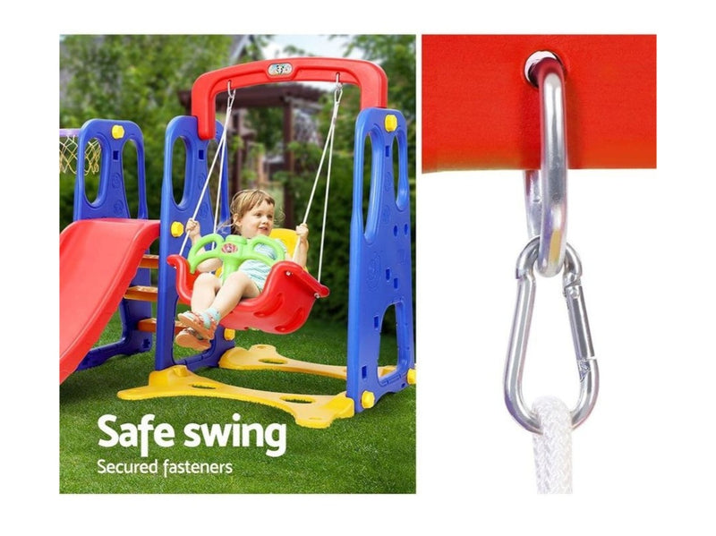 Keezi Kids Baby, Toddler Slide Swing Set & Basketball Hoop Sports Outdoor/Indoor Portable Toys. Adjustable Height. Meets Australian Standards. FREE DELIVERY.