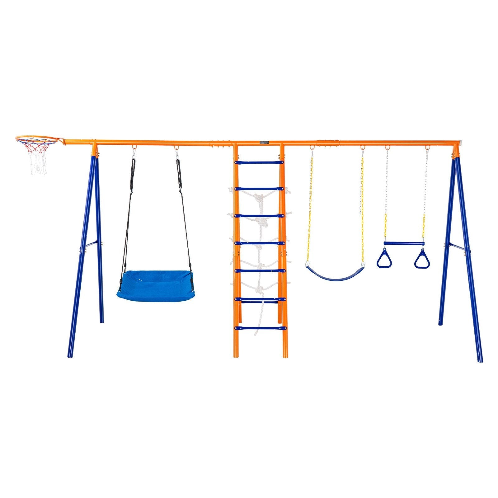 VEVOR Swing Sets for Backyard 6 in 1 Swing Set 440lbs Capacity Metal Swingset for kids outdoor play - PlayScapes Australia