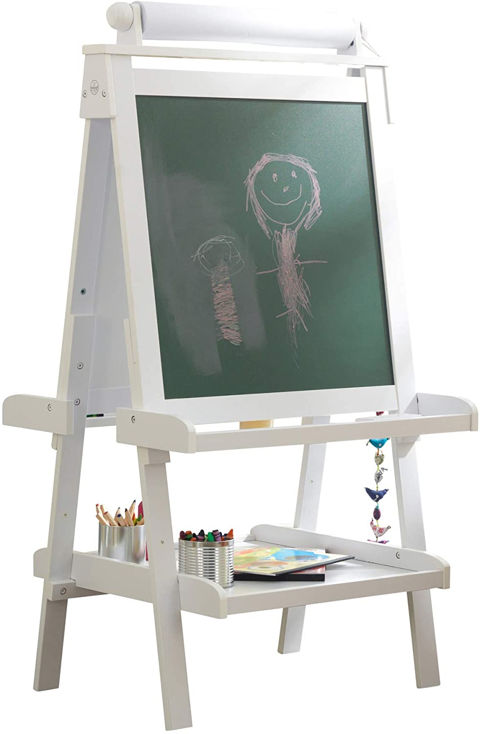 White Deluxe Wood Easel set for kids for kids outdoor play - PlayScapes Australia